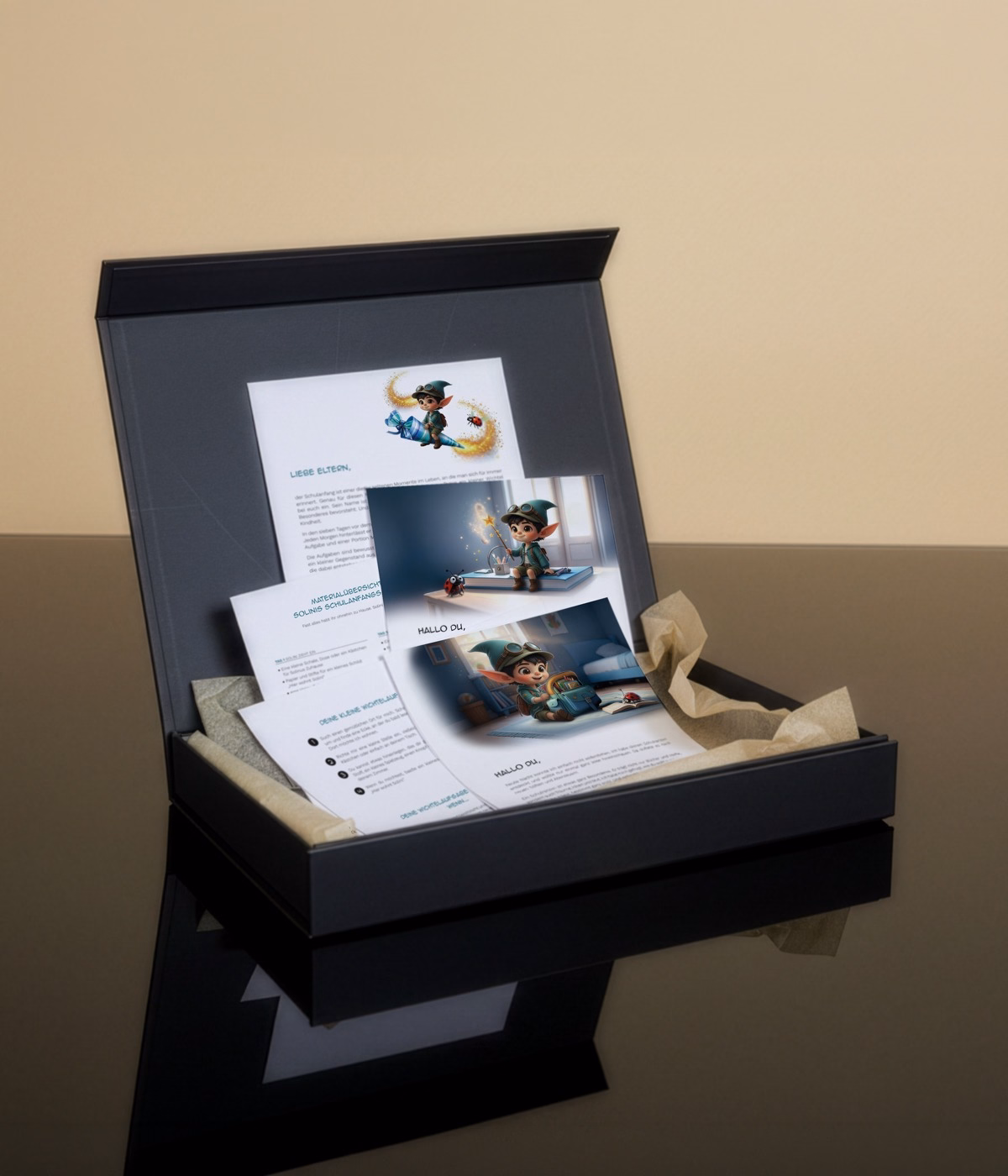 Premium Wichtelbox Mutzauber zur Einschulung mit Augenblickswichtel Solinu von Remehr