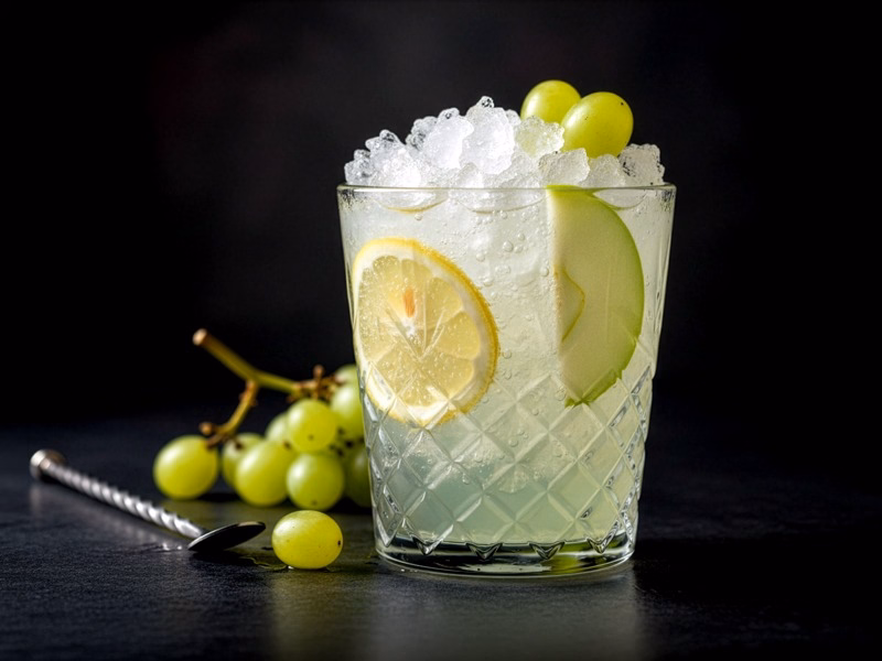 Verjus Fizz: Ein alkoholfreier Aperitif im Geist der Zwanziger. Klar, kühl und mit feiner Spannung.